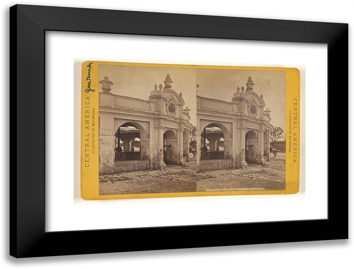 Guatemala, Laundry of Calvario. 24x18 Black Modern Wood Framed Art Print Poster by Muybridge, Eadweard