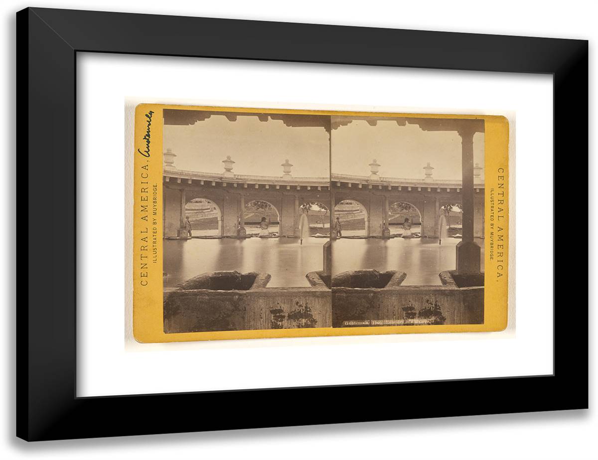 Guatemala, Laundry of Calvario. I 24x18 Black Modern Wood Framed Art Print Poster by Muybridge, Eadweard