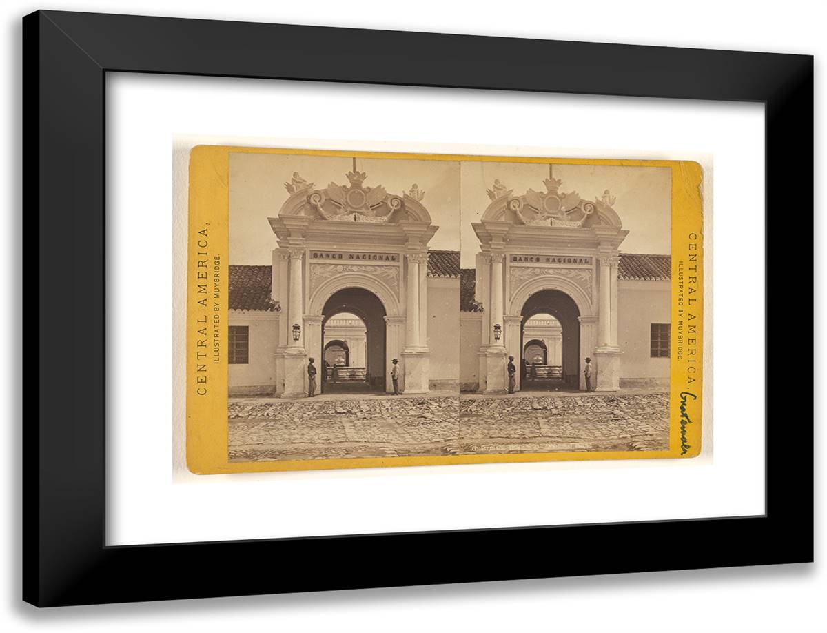 Guatemala, National Bank. 24x18 Black Modern Wood Framed Art Print Poster by Muybridge, Eadweard
