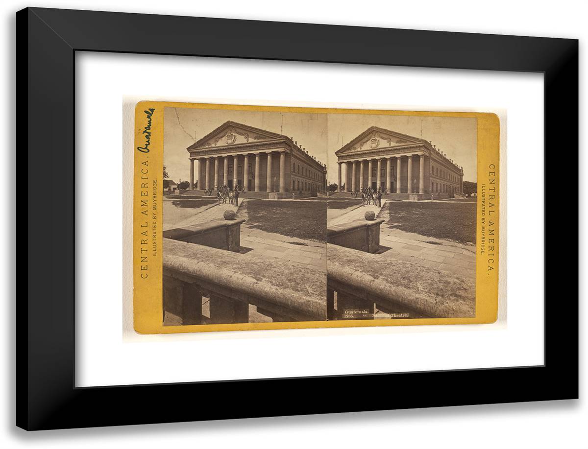 Guatemala, National Theatre. 24x18 Black Modern Wood Framed Art Print Poster by Muybridge, Eadweard