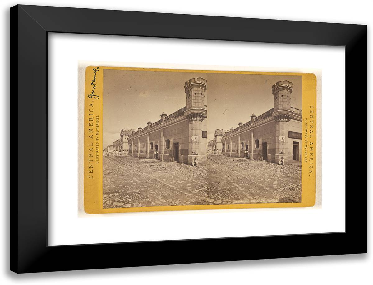 Guatemala, Prison. 24x18 Black Modern Wood Framed Art Print Poster by Muybridge, Eadweard