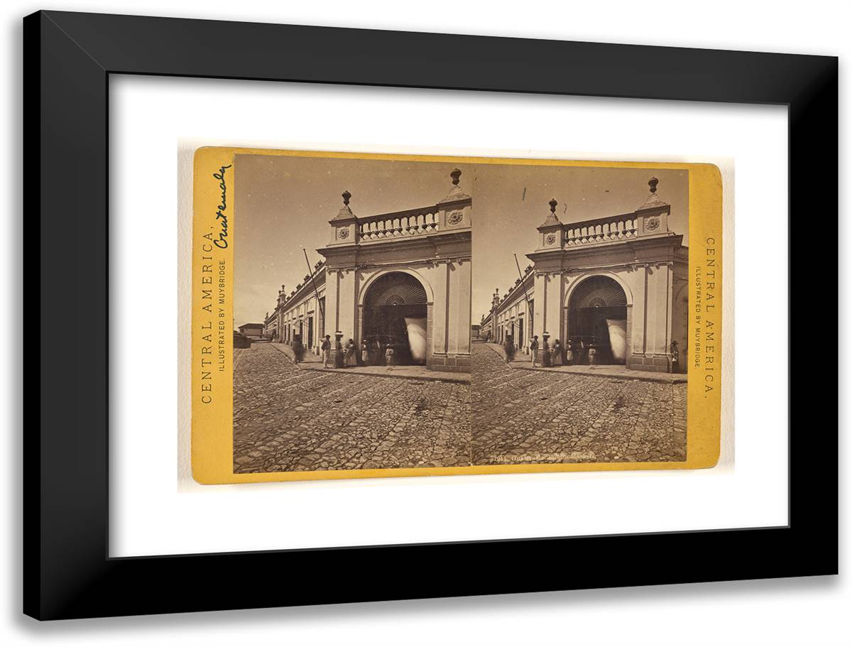 Guatemala, Public Market. 24x18 Black Modern Wood Framed Art Print Poster by Muybridge, Eadweard
