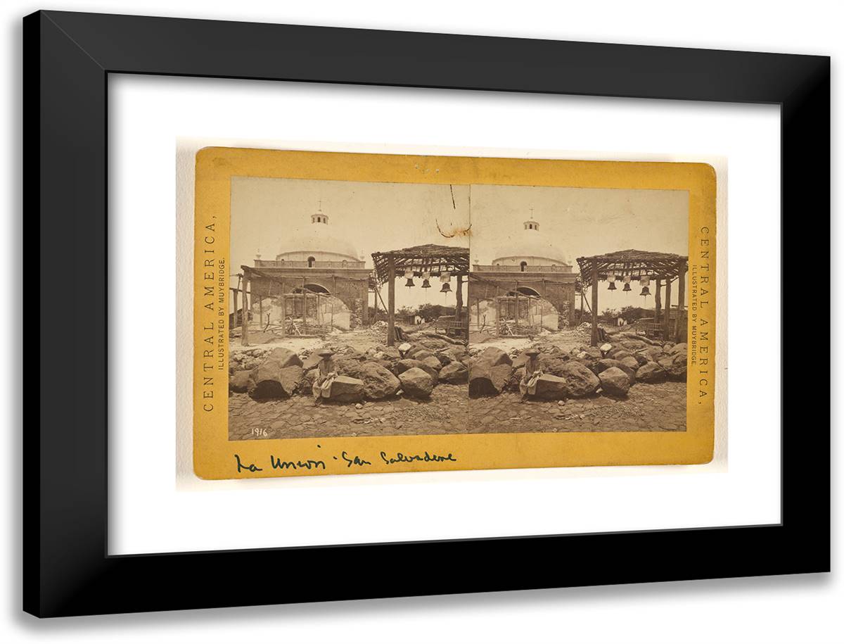 La Union, Cathedral. (San Salvador) 24x18 Black Modern Wood Framed Art Print Poster by Muybridge, Eadweard