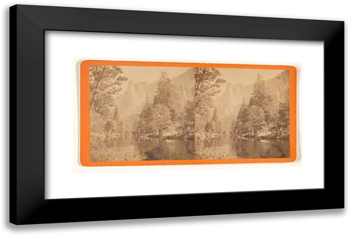 Loya the Sentinel 3270 Ft Above the Valley 24x16 Black Modern Wood Framed Art Print Poster by Muybridge, Eadweard