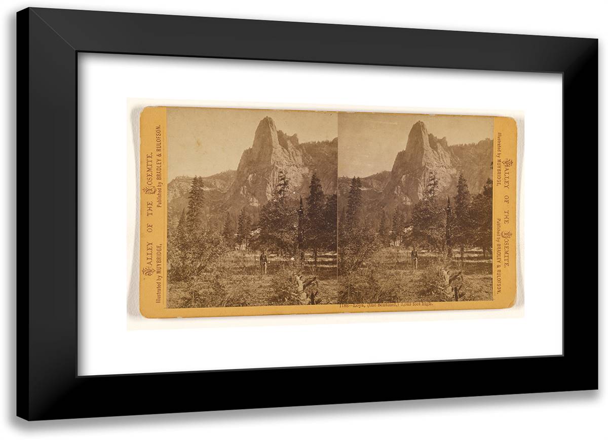 Loya, (The Sentinel,) 3,043 Feet High. 24x17 Black Modern Wood Framed Art Print Poster by Muybridge, Eadweard