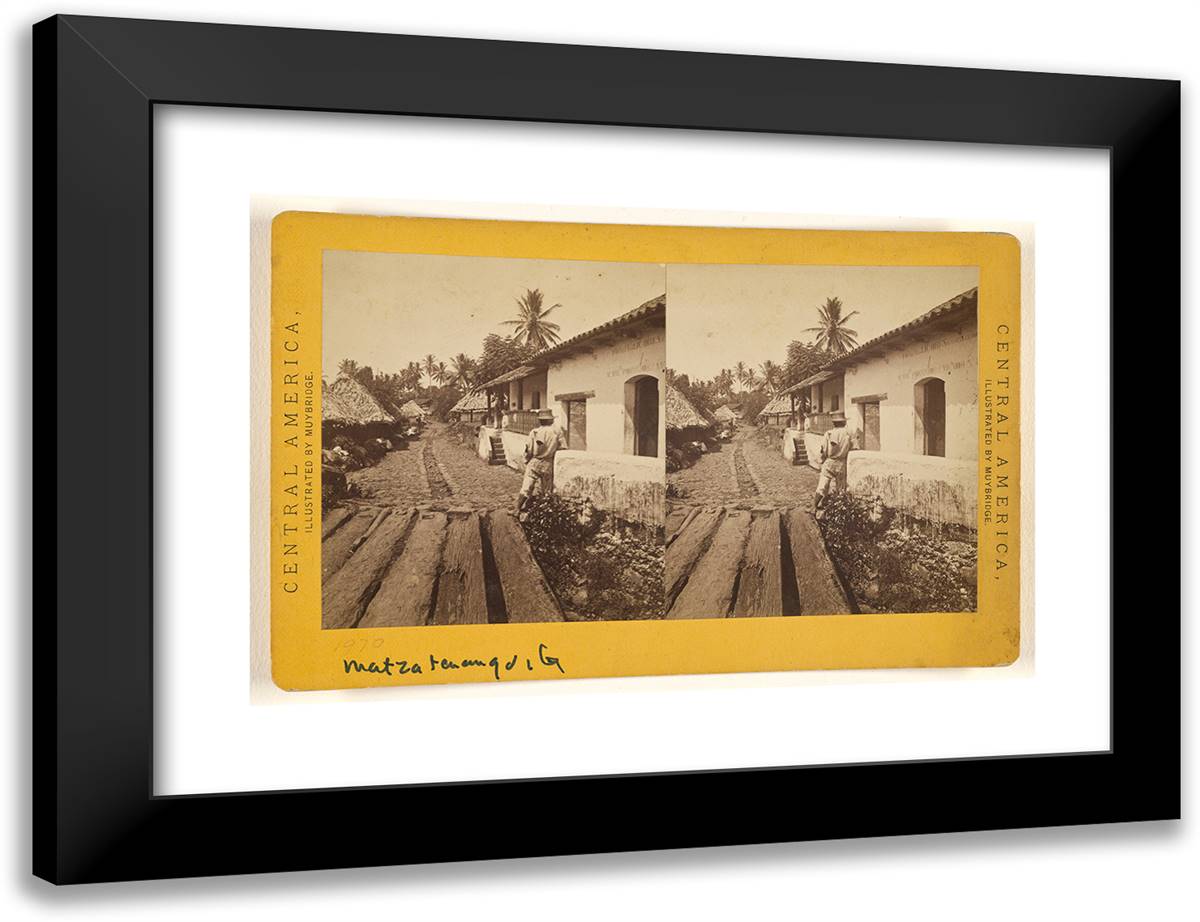 Mazatenango. 24x18 Black Modern Wood Framed Art Print Poster by Muybridge, Eadweard