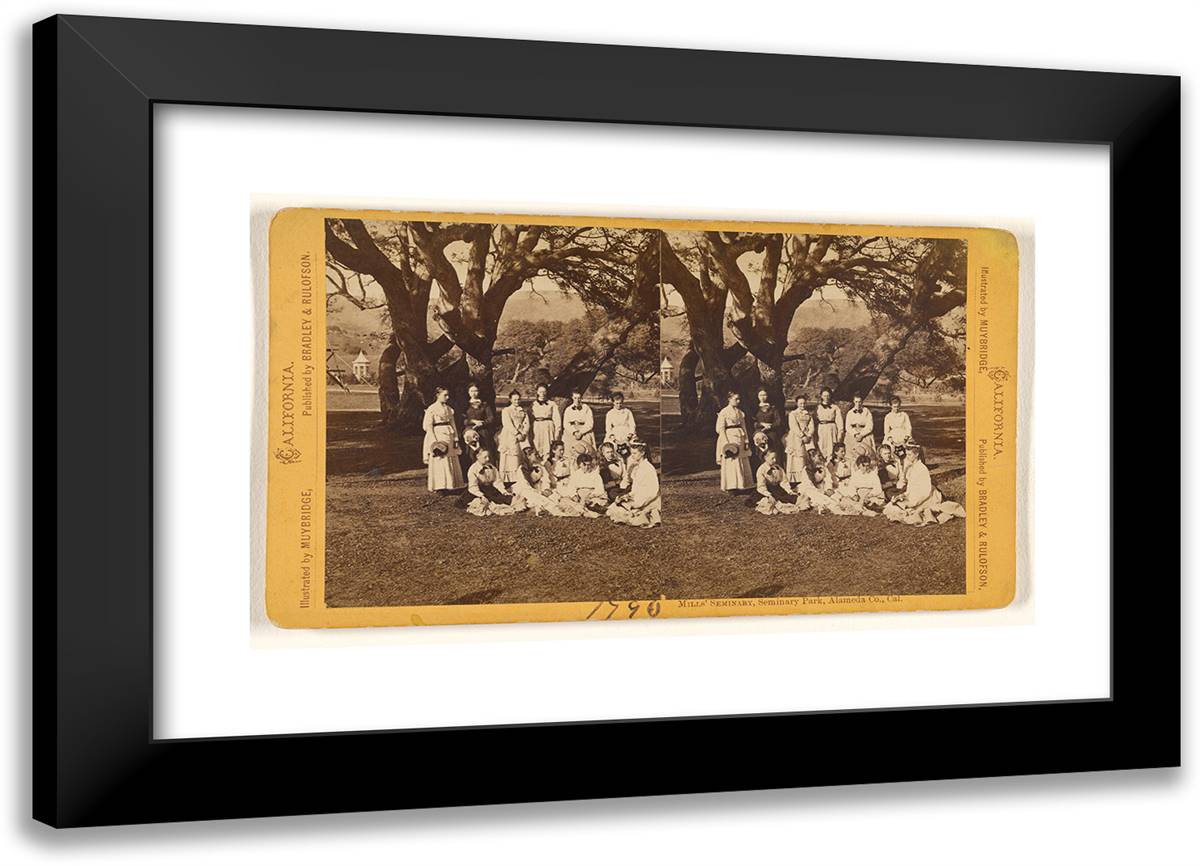 Mills' Seminary Park, Alameda Co., Cal. 24x17 Black Modern Wood Framed Art Print Poster by Muybridge, Eadweard