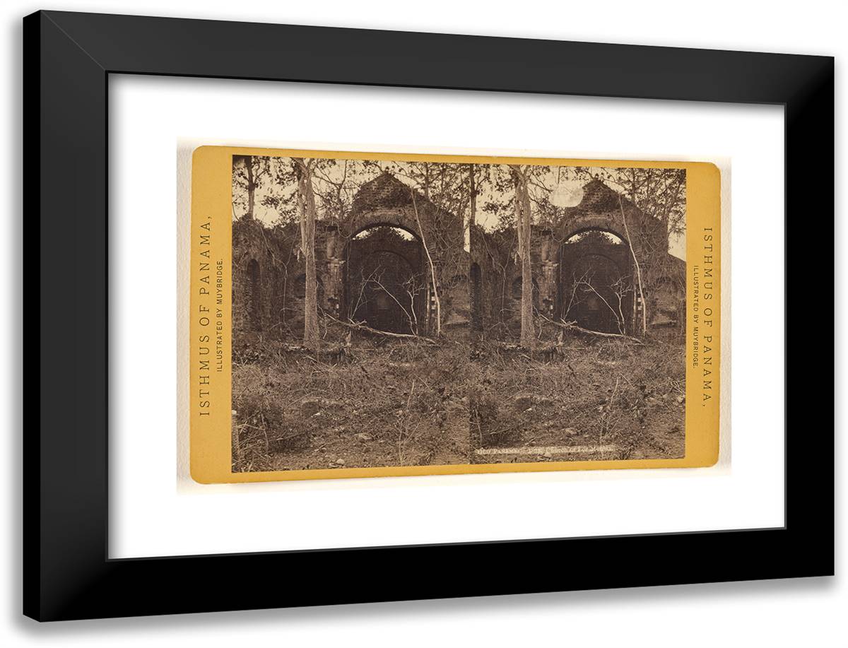 Old Panama. Church of Los Monjas. I 24x18 Black Modern Wood Framed Art Print Poster by Muybridge, Eadweard