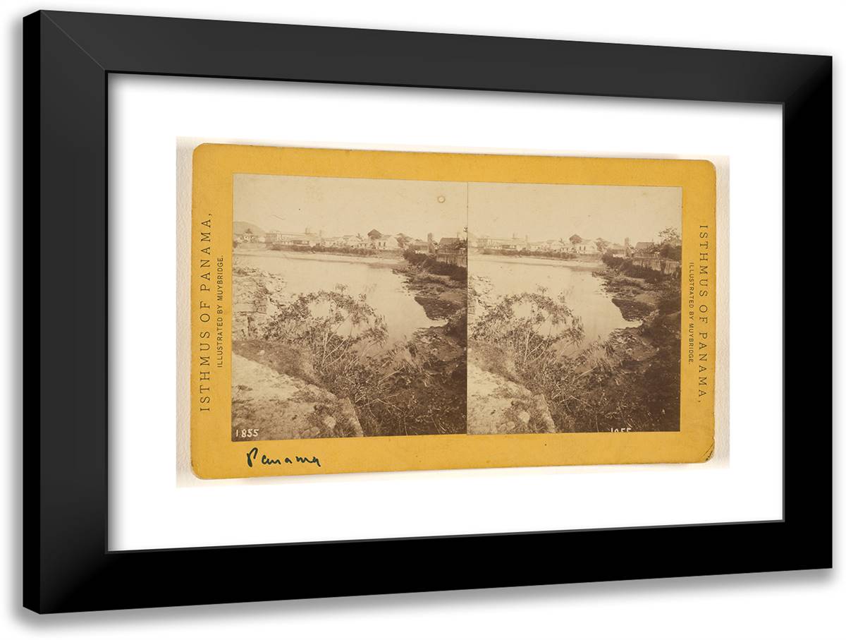 Panama. a Walk Around the Walls. V 24x18 Black Modern Wood Framed Art Print Poster by Muybridge, Eadweard