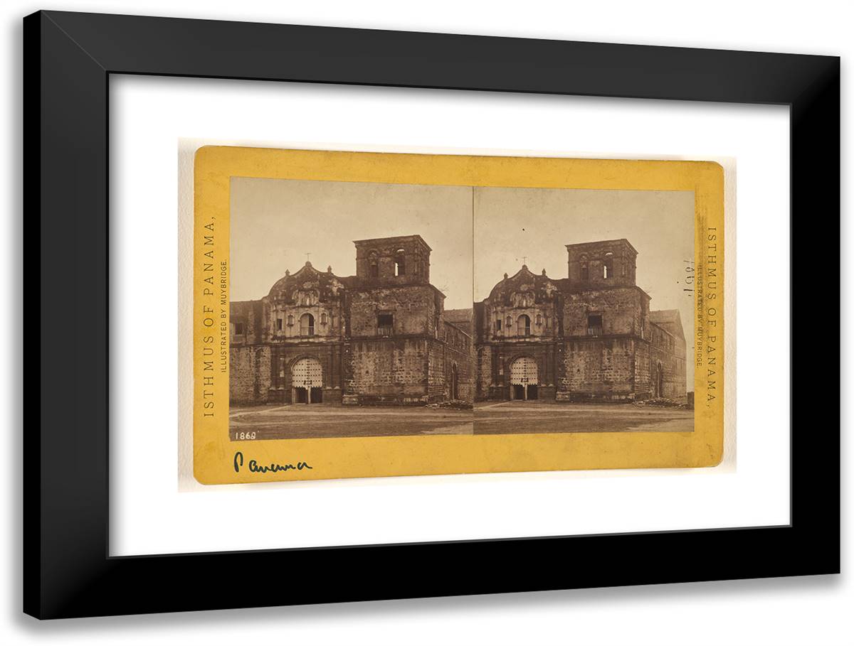 Panama. Church of San Francisco. 24x18 Black Modern Wood Framed Art Print Poster by Muybridge, Eadweard