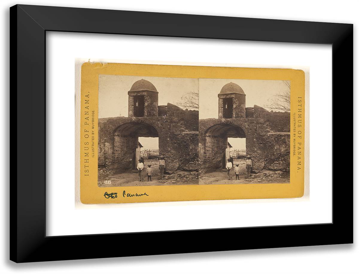 Panama. Gate De Las Monjas. 24x18 Black Modern Wood Framed Art Print Poster by Muybridge, Eadweard