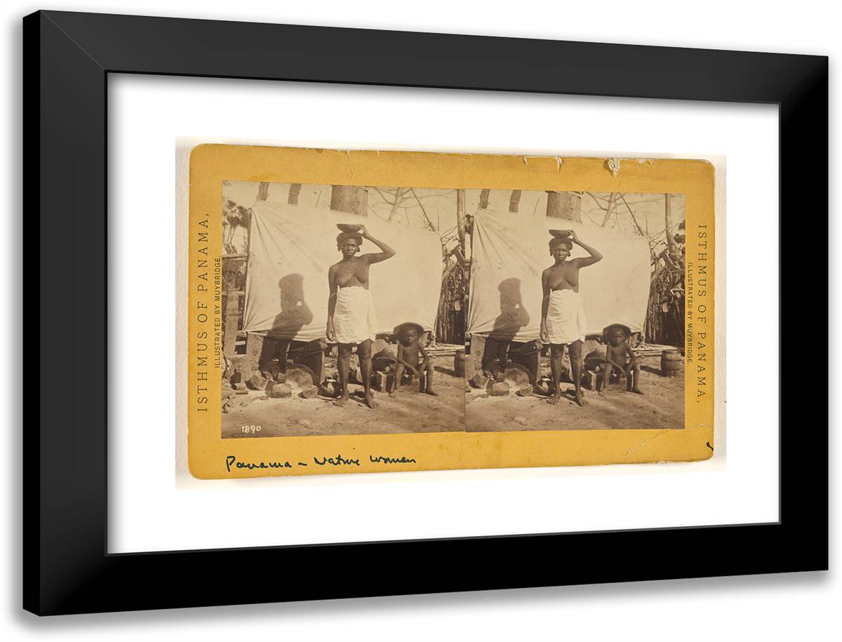 Panama. Native Women. 24x18 Black Modern Wood Framed Art Print Poster by Muybridge, Eadweard