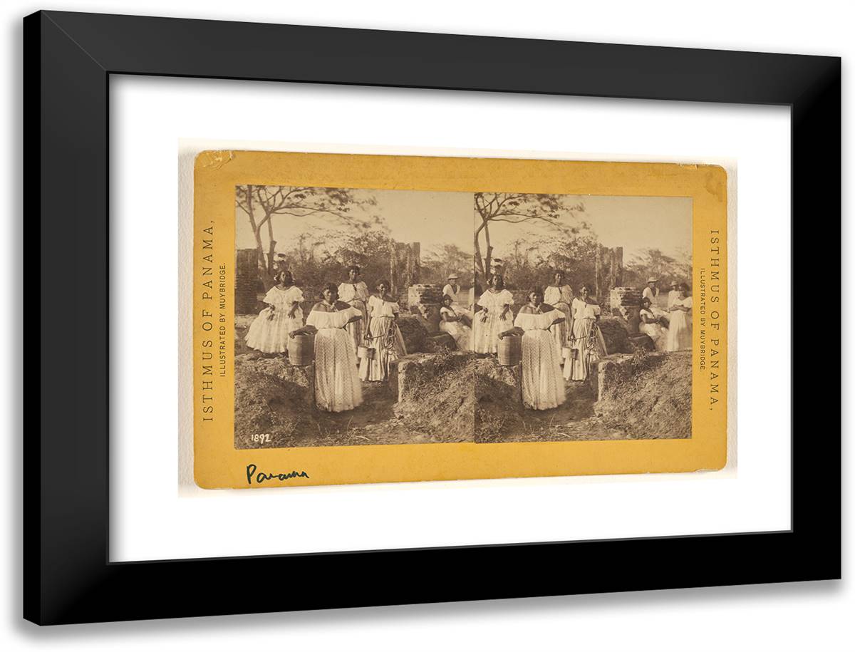 Panama. Native Women. I 24x18 Black Modern Wood Framed Art Print Poster by Muybridge, Eadweard