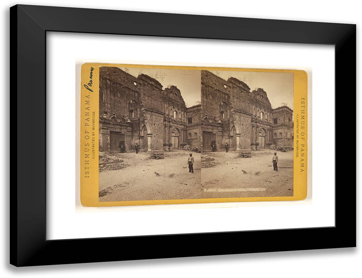 Panama. Ruins of Jesuits' College. 24x18 Black Modern Wood Framed Art Print Poster by Muybridge, Eadweard