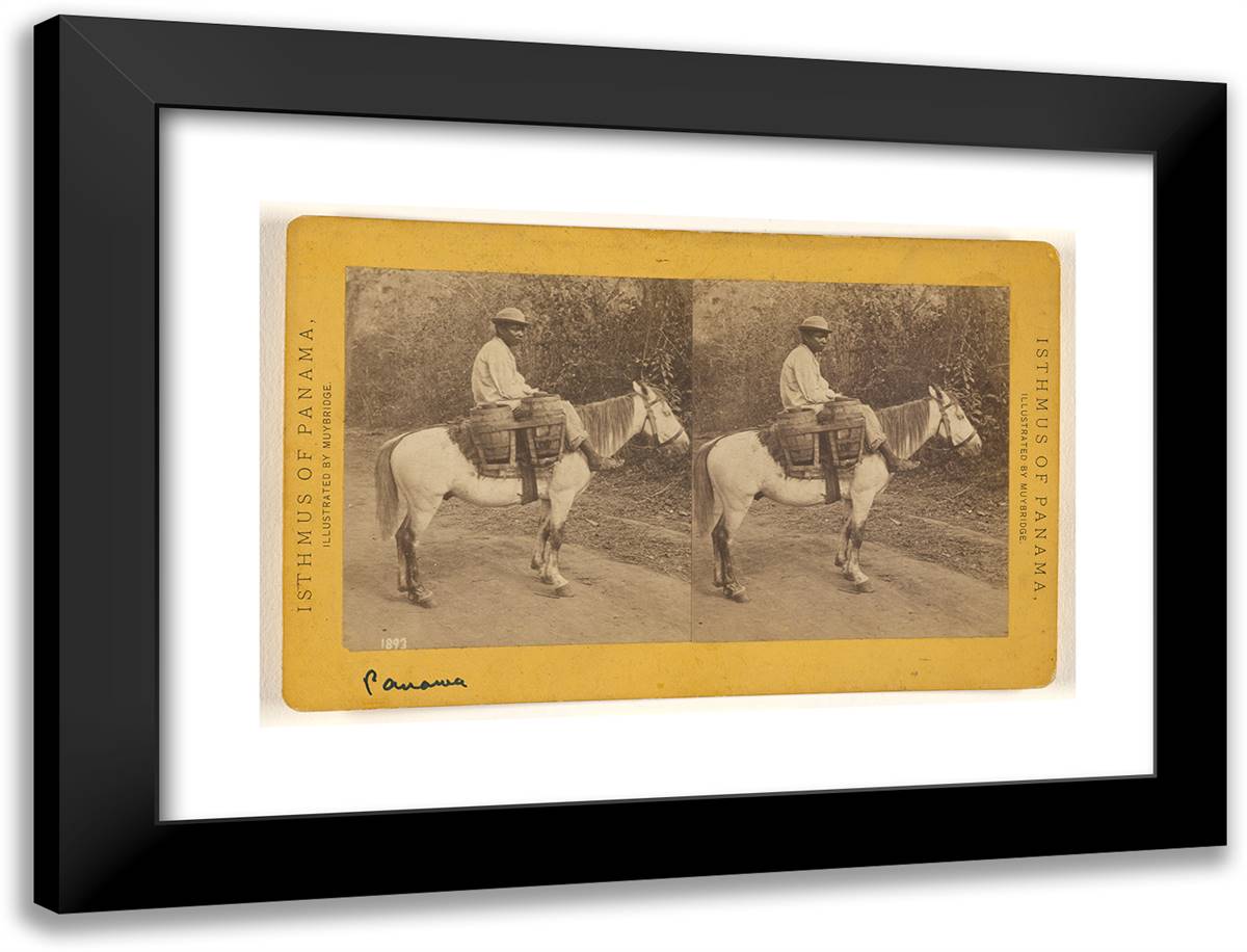 Panama. Water Carrier. 24x18 Black Modern Wood Framed Art Print Poster by Muybridge, Eadweard