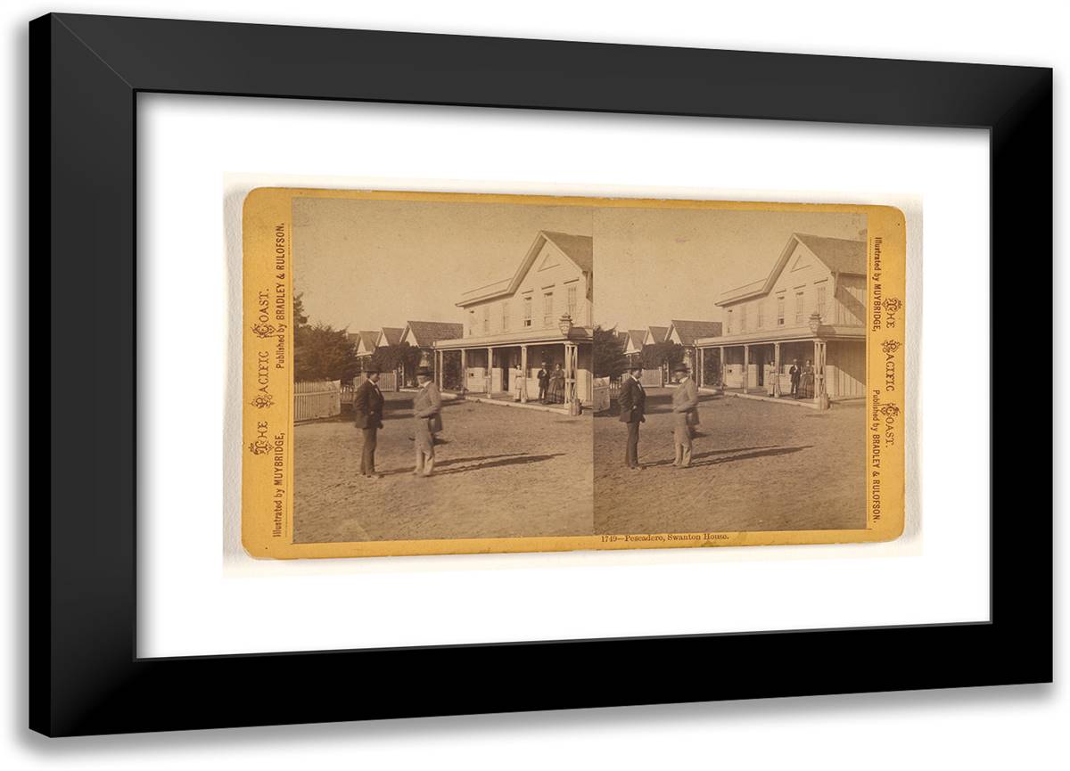 Pescadero, Swanton House. 24x17 Black Modern Wood Framed Art Print Poster by Muybridge, Eadweard
