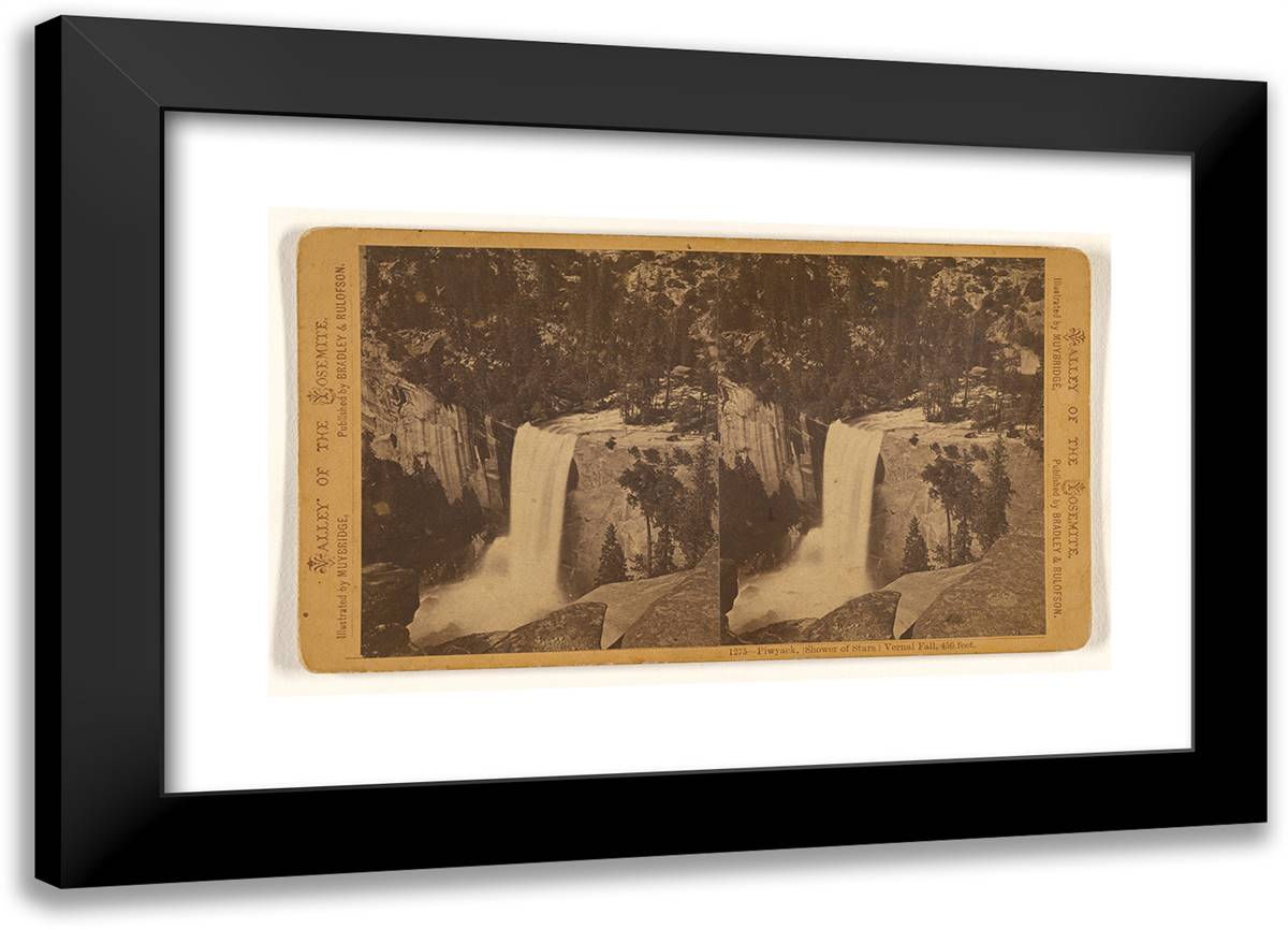 Piwyack, (Shower of Stars) Vernal Fall, 450 Feet 24x17 Black Modern Wood Framed Art Print Poster by Muybridge, Eadweard