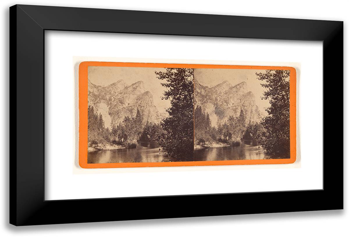 Pom-Pom-Pa-Sais the Three Brothers 4300 Ft Above the Vall 24x16 Black Modern Wood Framed Art Print Poster by Muybridge, Eadweard