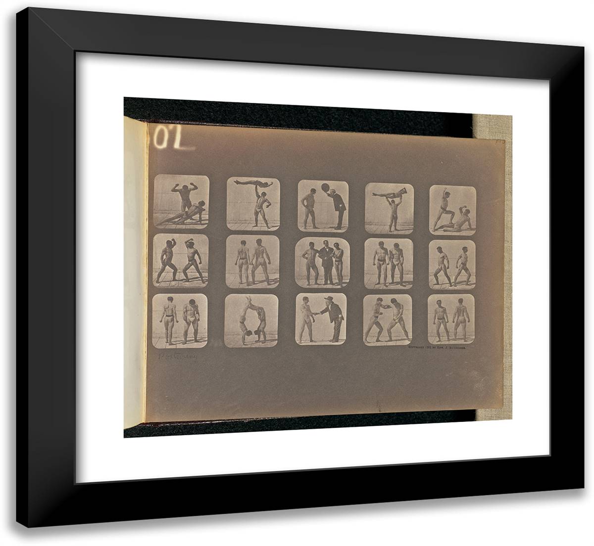 Posturing 22x20 Black Modern Wood Framed Art Print Poster by Muybridge, Eadweard