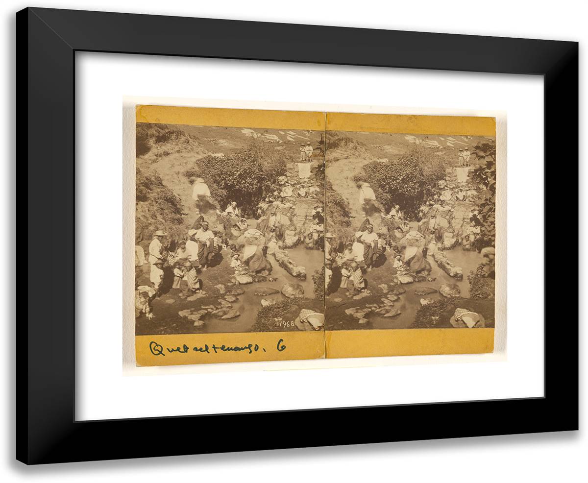 Quezaltenango, Baths of Amolongo. I 24x20 Black Modern Wood Framed Art Print Poster by Muybridge, Eadweard