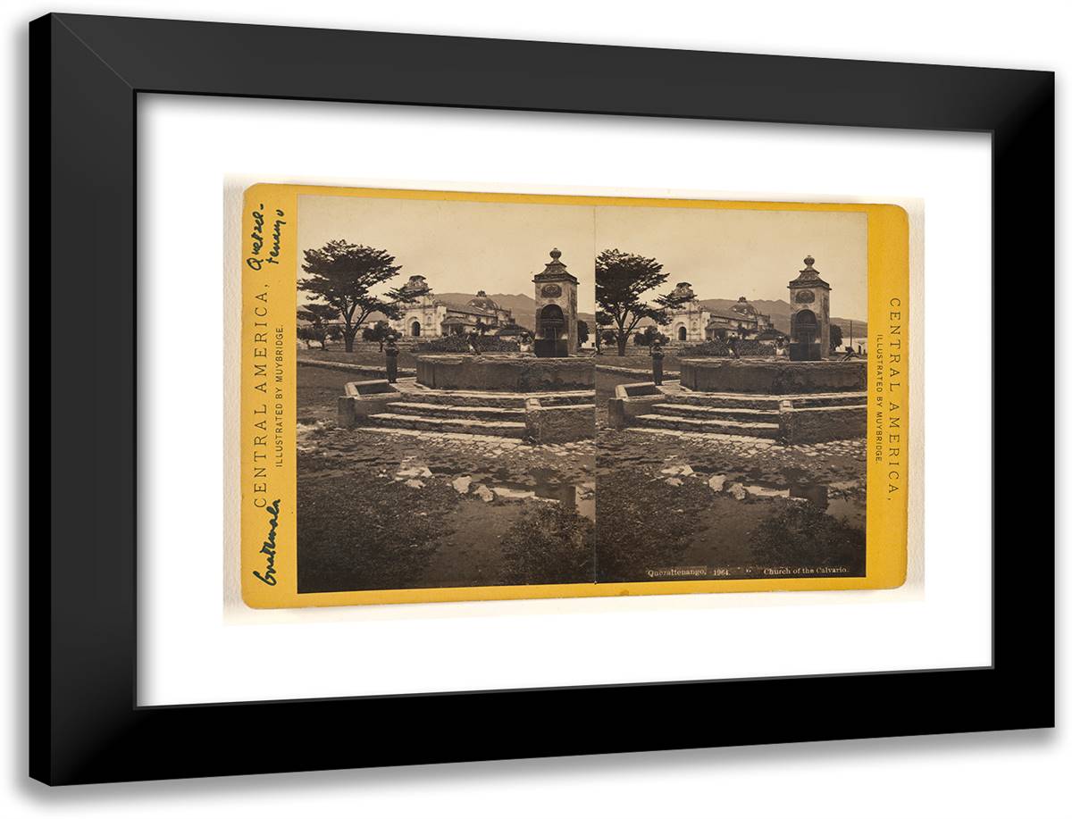 Quezaltenango, Church of Calvario. 24x18 Black Modern Wood Framed Art Print Poster by Muybridge, Eadweard