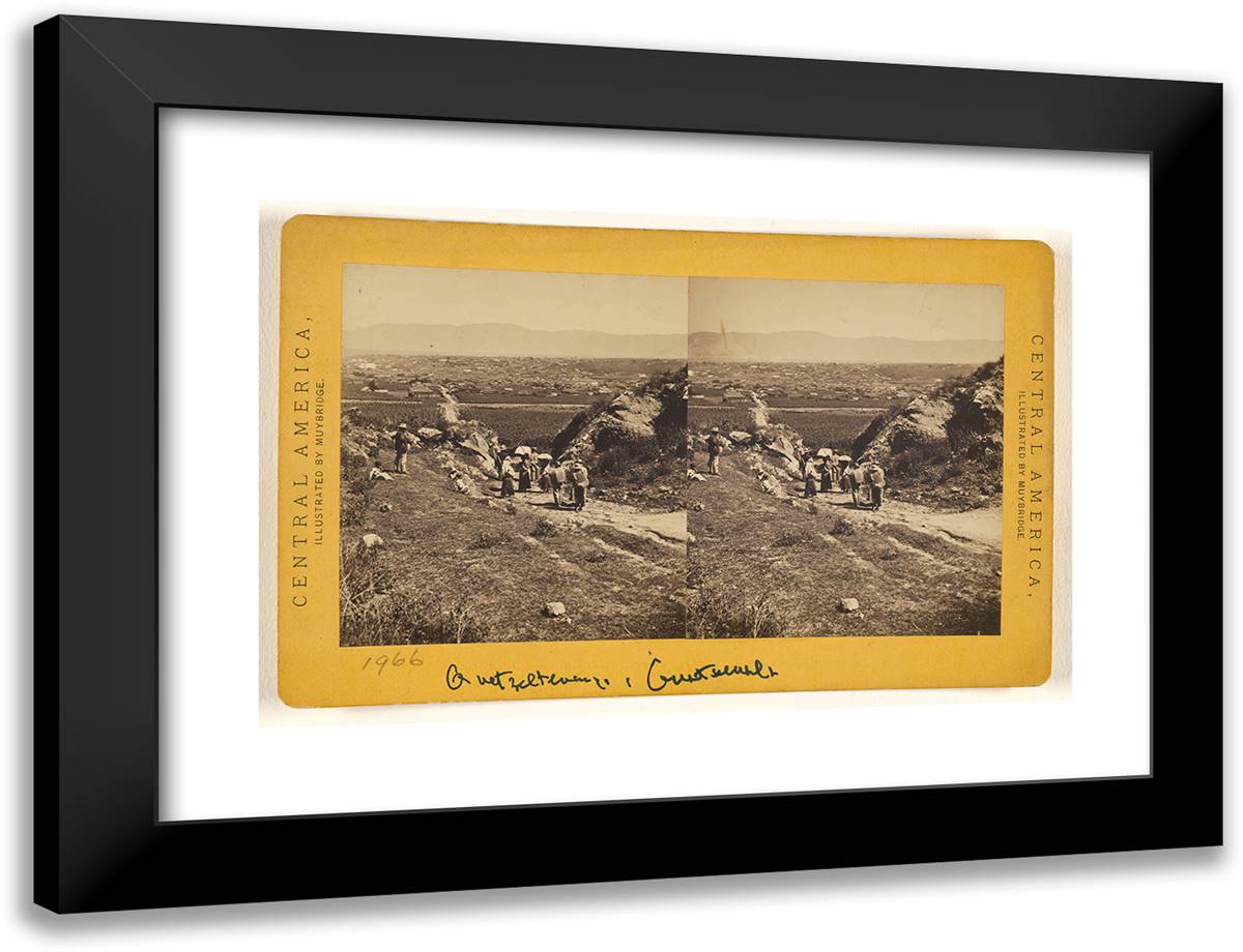 Quezaltenango, from the Amolongo Trail. 24x18 Black Modern Wood Framed Art Print Poster by Muybridge, Eadweard