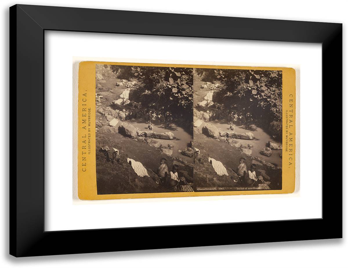 Quezaltenango. Baths of Amolongo. 24x18 Black Modern Wood Framed Art Print Poster by Muybridge, Eadweard