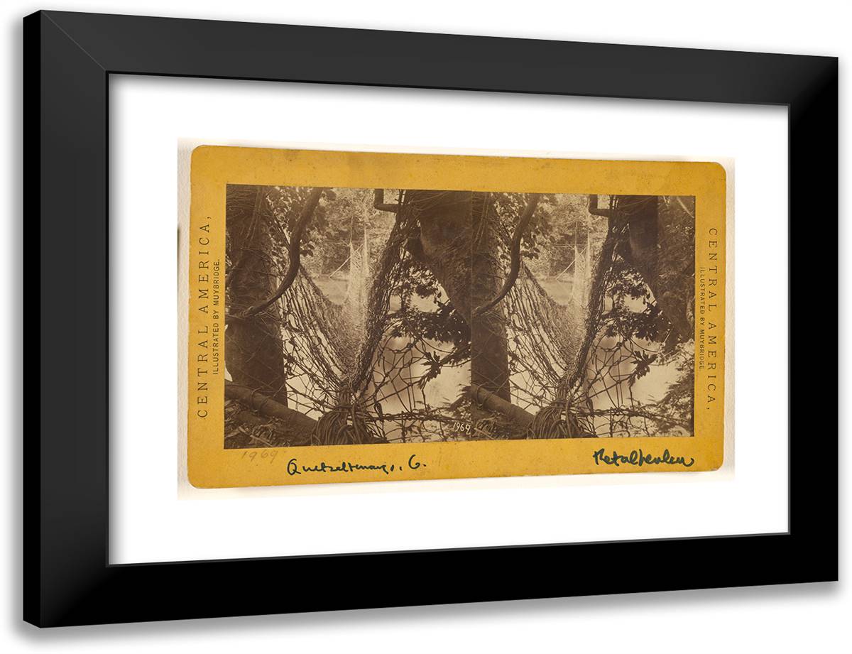 Retalhuleu, Bridge Across the Ocosito River. 24x18 Black Modern Wood Framed Art Print Poster by Muybridge, Eadweard