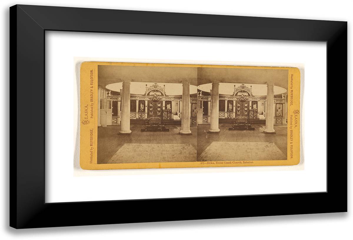 Sitka, Russo Greek Church, Interior. 24x16 Black Modern Wood Framed Art Print Poster by Muybridge, Eadweard