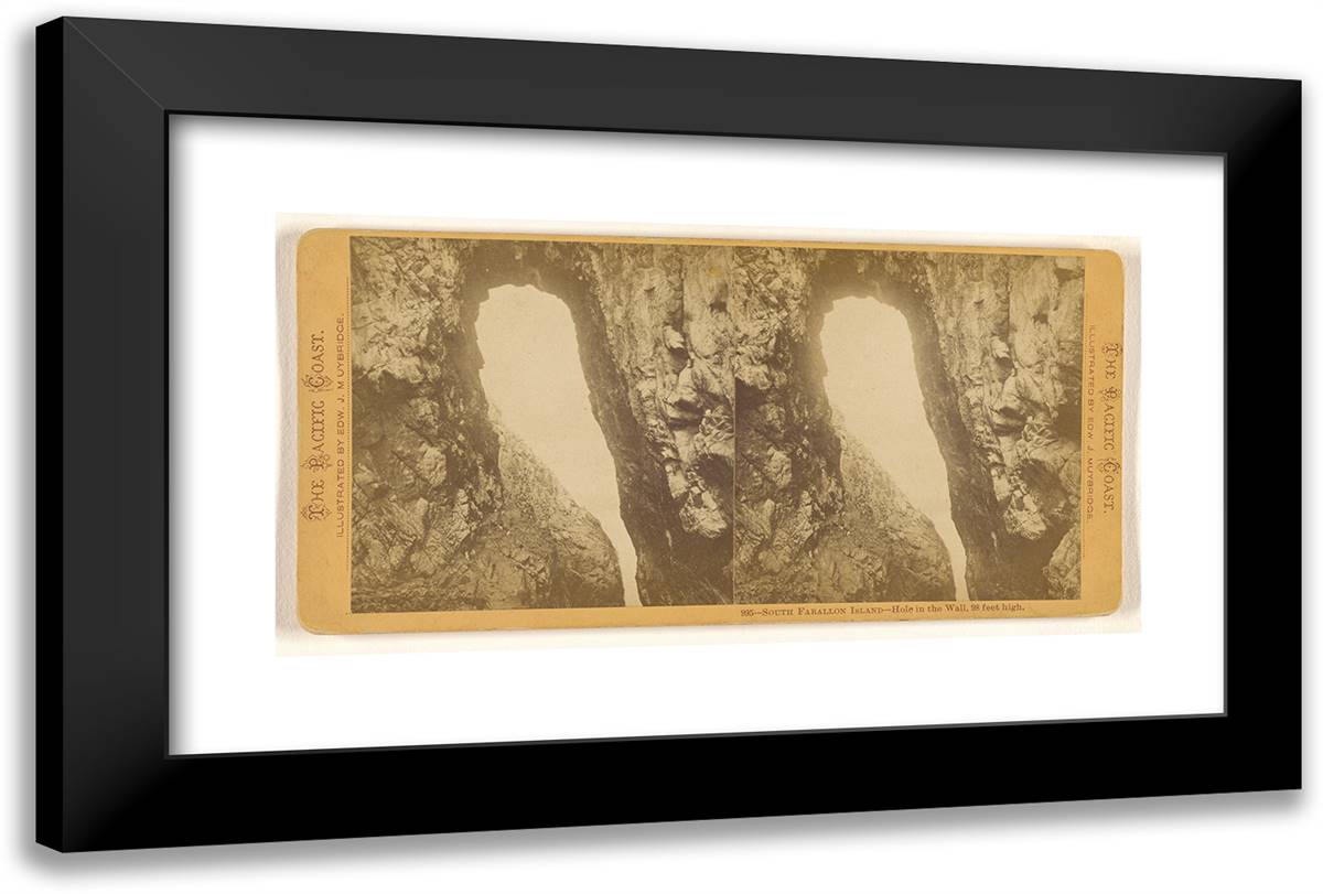 South Farallon Island - Hole in the Wall, 98 Feet High. 24x16 Black Modern Wood Framed Art Print Poster by Muybridge, Eadweard