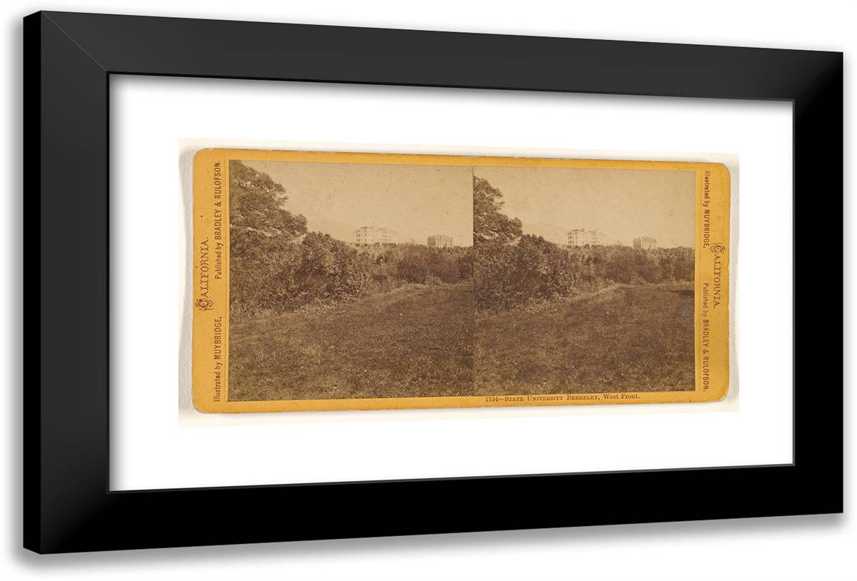 State University Berkeley, West Front. 24x16 Black Modern Wood Framed Art Print Poster by Muybridge, Eadweard