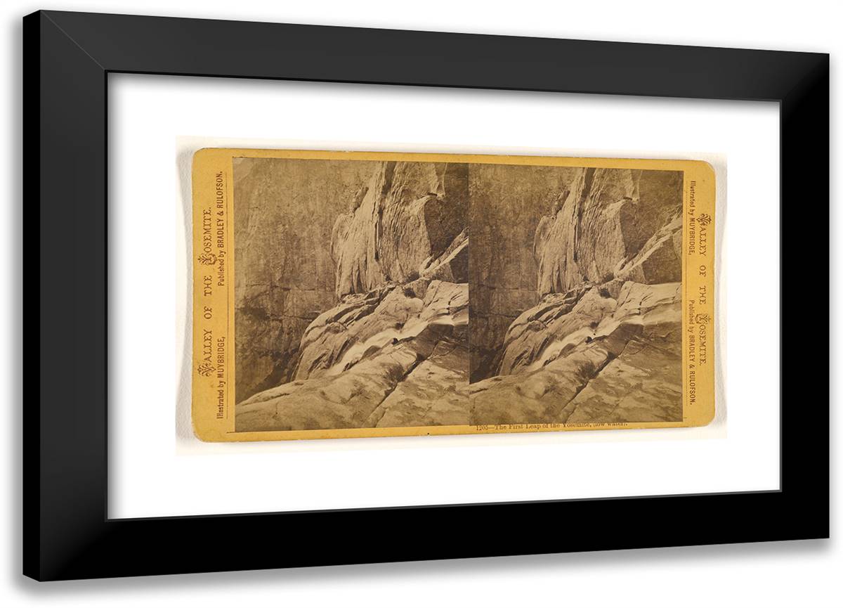 The First Leap of the Yosemite, (Low Water). 24x17 Black Modern Wood Framed Art Print Poster by Muybridge, Eadweard