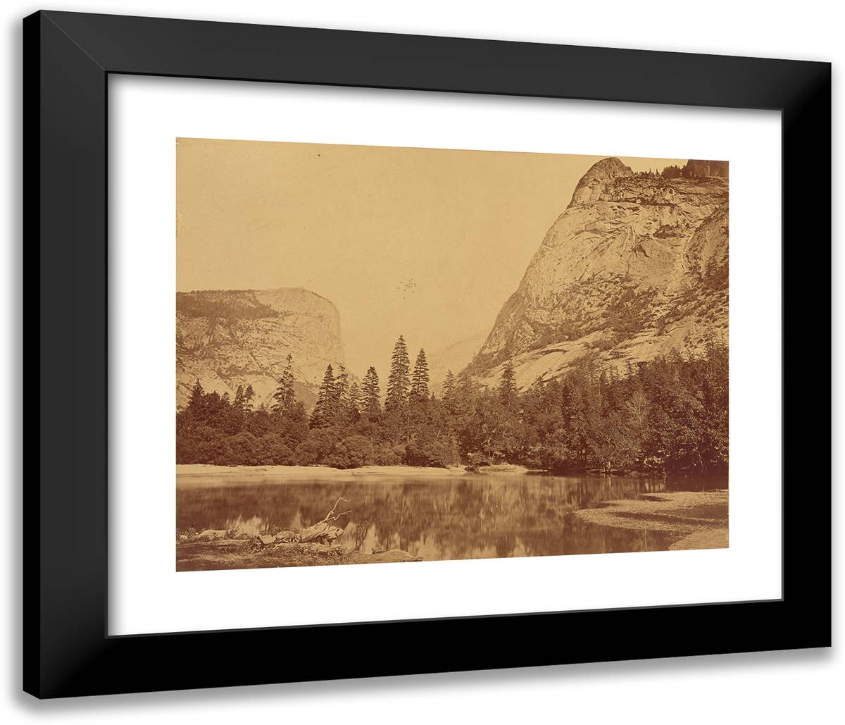 The Old Piute. Valley of the Yosemite. 23x20 Black Modern Wood Framed Art Print Poster by Muybridge, Eadweard