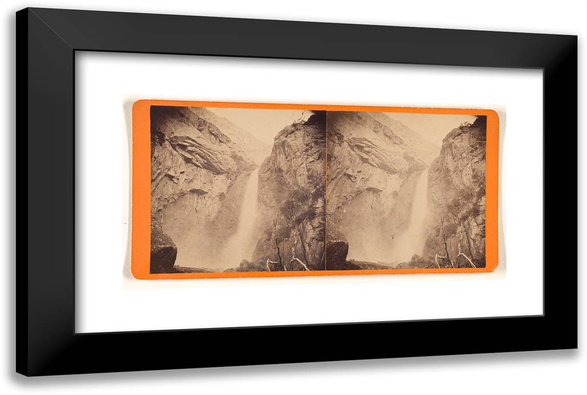 Third Fall of the Yosemite. High Water 24x16 Black Modern Wood Framed Art Print Poster by Muybridge, Eadweard