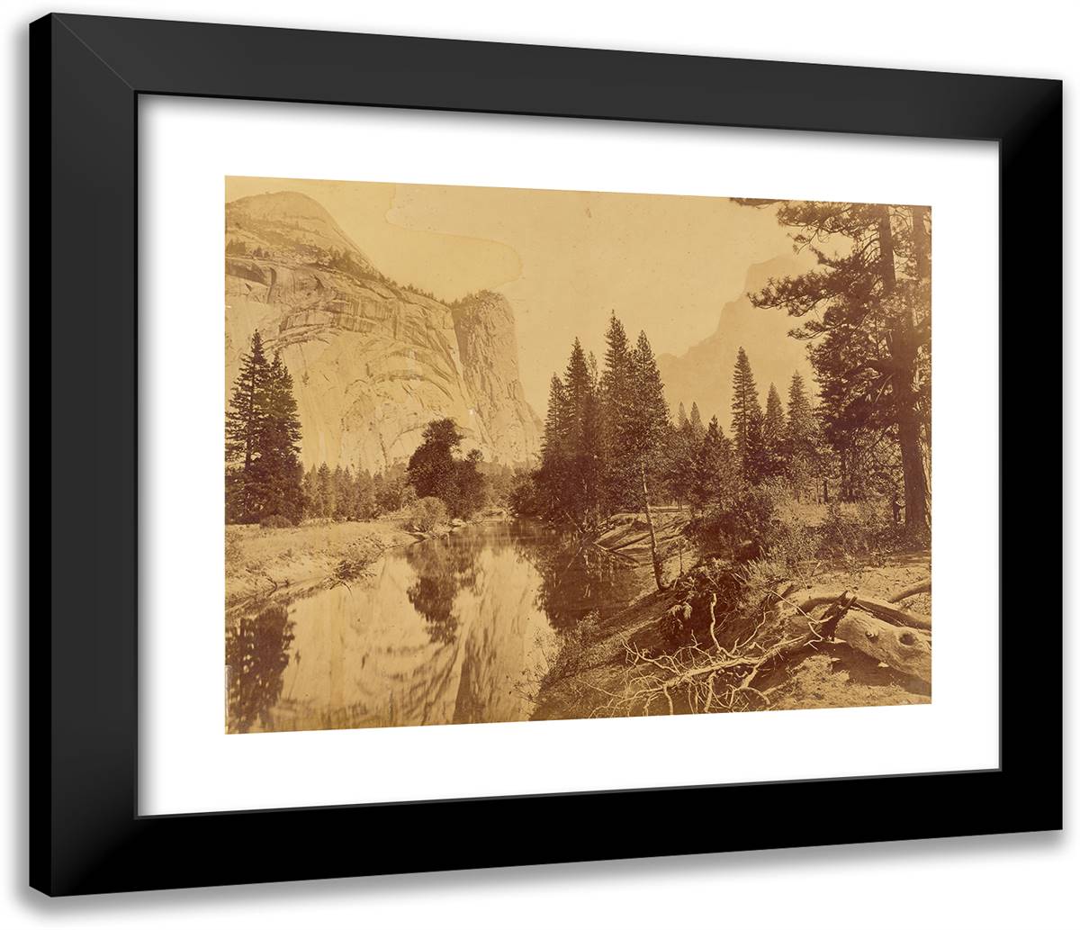 Tokoya and Hunto. Valley of the Yosemite. (The Basket). (The 23x20 Black Modern Wood Framed Art Print Poster by Muybridge, Eadweard