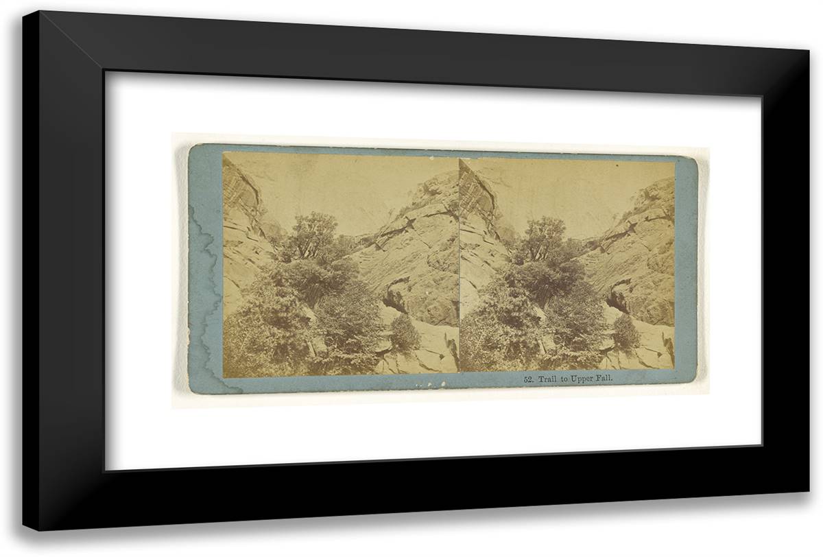 Trail to Upper Fall. 24x16 Black Modern Wood Framed Art Print Poster by Muybridge, Eadweard
