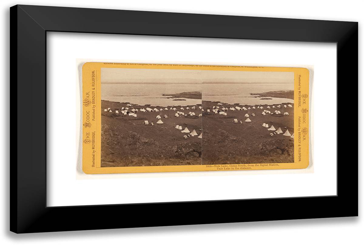 Tule Lake, Camp South, from the Signal Station, Tule Lake In 24x16 Black Modern Wood Framed Art Print Poster by Muybridge, Eadweard