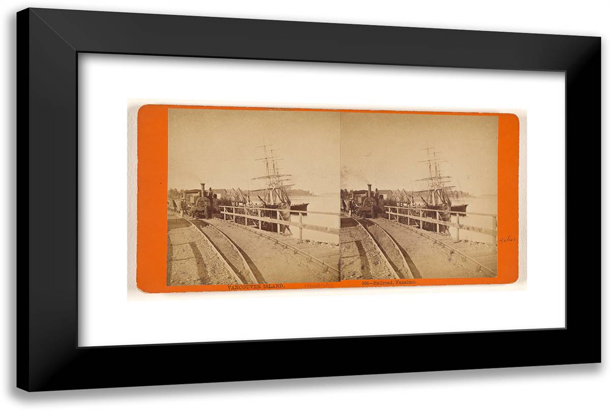 Vancouver Island. Railroad, Nanaimo. 24x16 Black Modern Wood Framed Art Print Poster by Muybridge, Eadweard