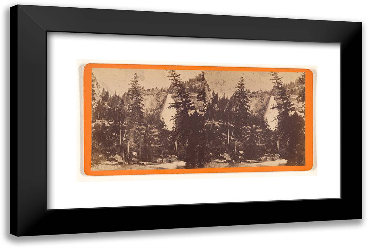 Yo-Wi-Ye Nevada Fall 700 Feet 24x16 Black Modern Wood Framed Art Print Poster by Muybridge, Eadweard