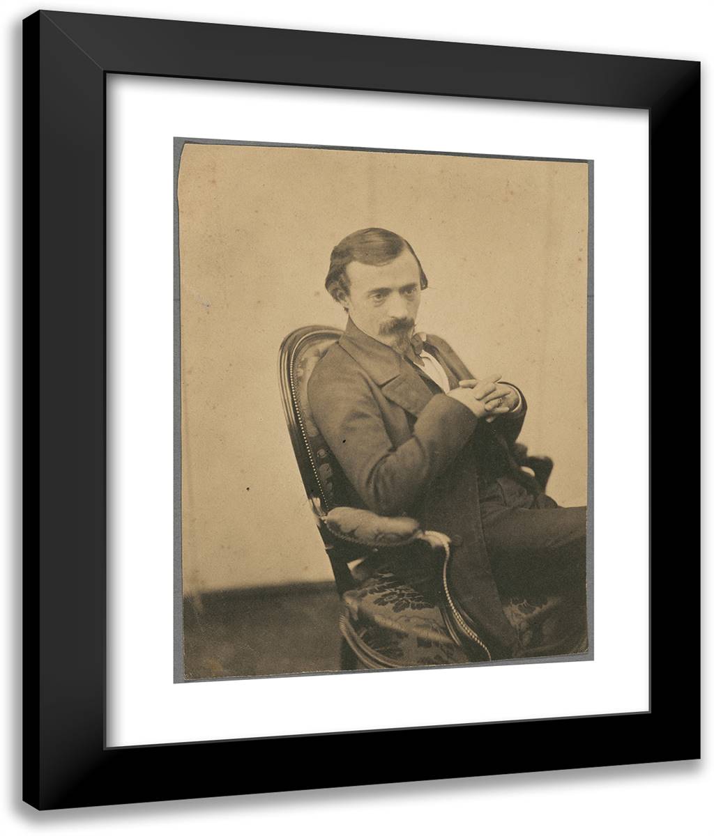 Adrie-Alfr(Ed) Vernet, Miniaturiste 20x24 Black Modern Wood Framed Art Print Poster by Nadar, Gaspard