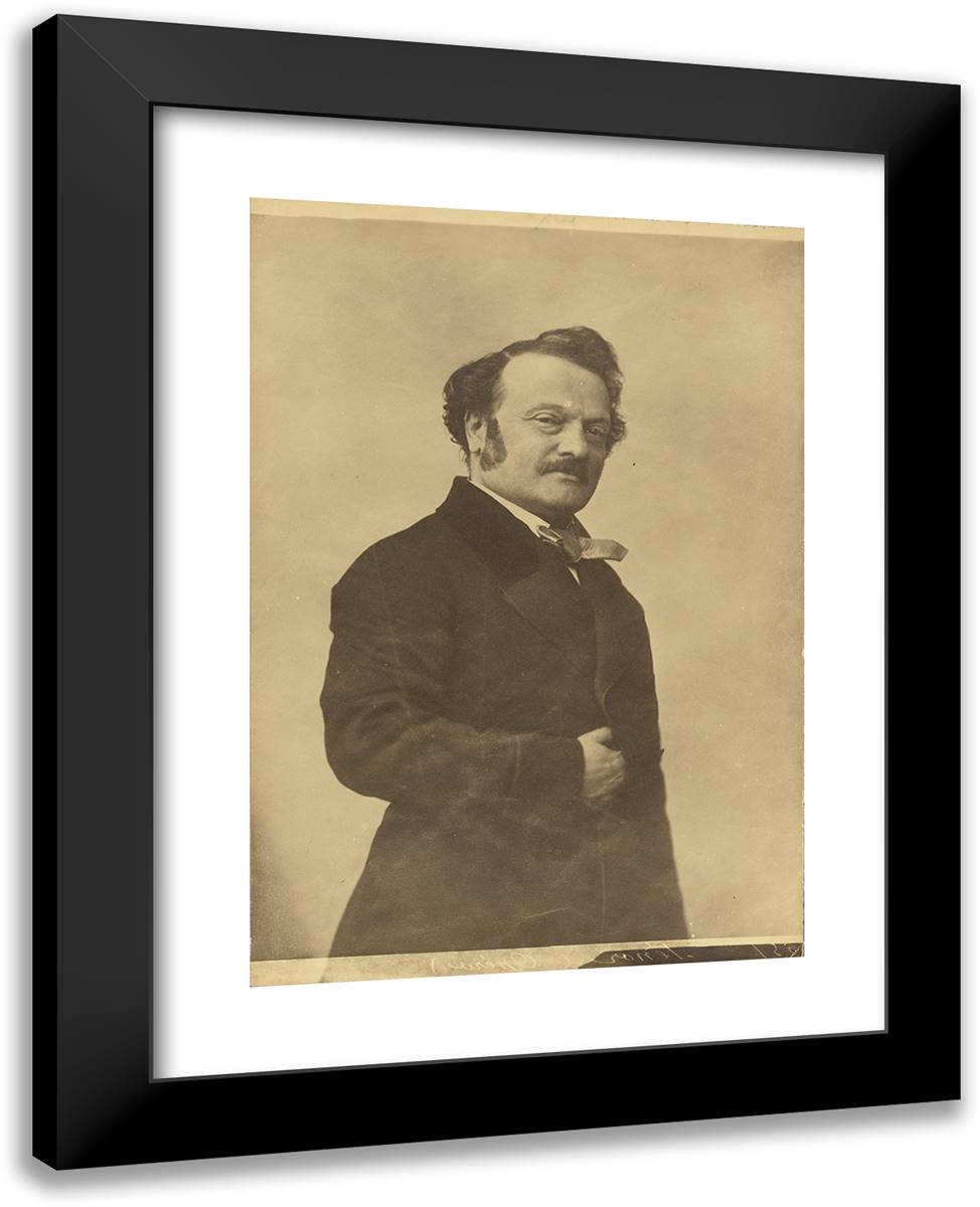 Paul -(Gilbert) Duprez, Tenor, Opera 19x24 Black Modern Wood Framed Art Print Poster by Nadar, Gaspard