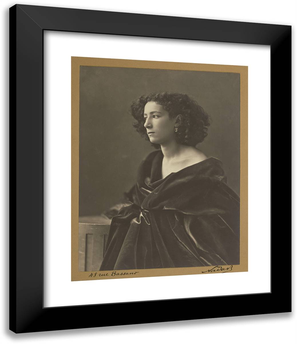Paul -(Sarah Bernhardt) 20x24 Black Modern Wood Framed Art Print Poster by Nadar, Gaspard