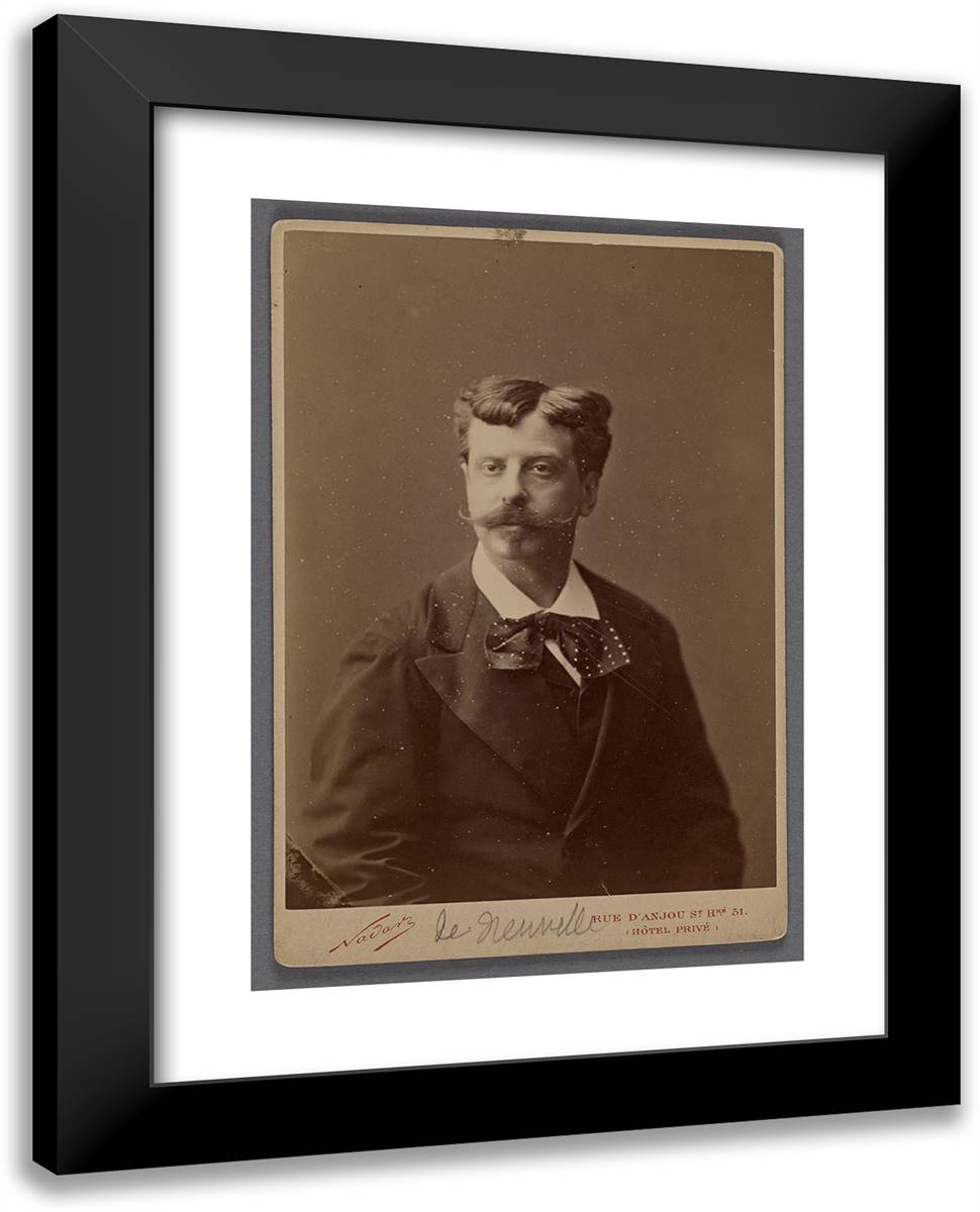 Paul -De Neuville, Peintre 19x24 Black Modern Wood Framed Art Print Poster by Nadar, Gaspard