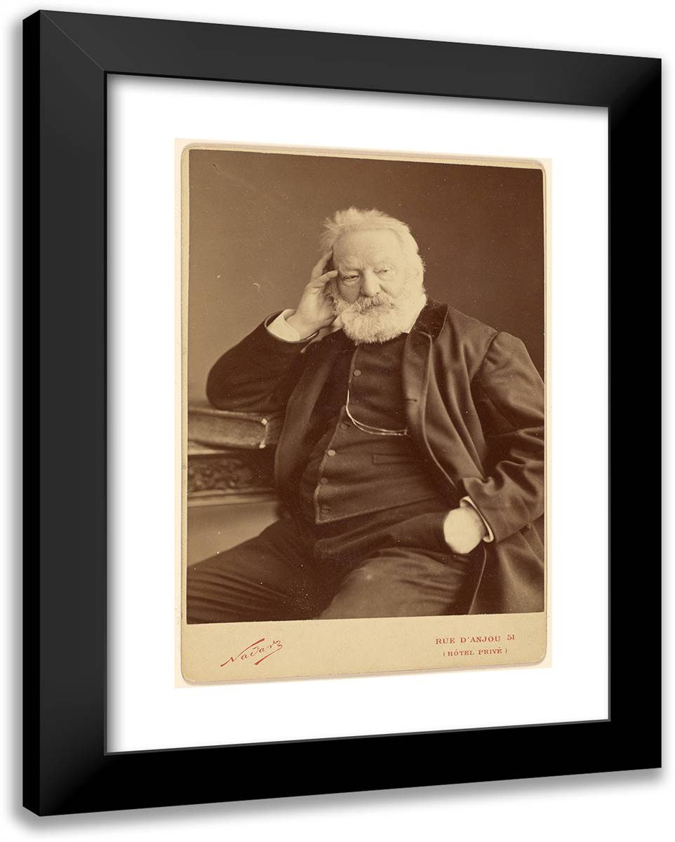 Paul -V(Ictor) Hugo 19x24 Black Modern Wood Framed Art Print Poster by Nadar, Gaspard