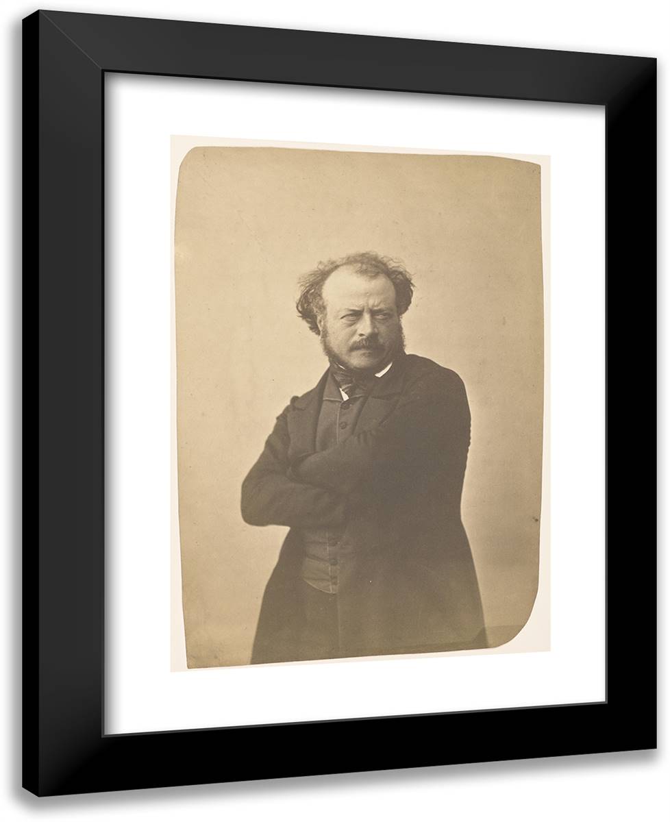 A(Uguste) Preault 19x24 Black Modern Wood Framed Art Print Poster by Nadar, Gaspard