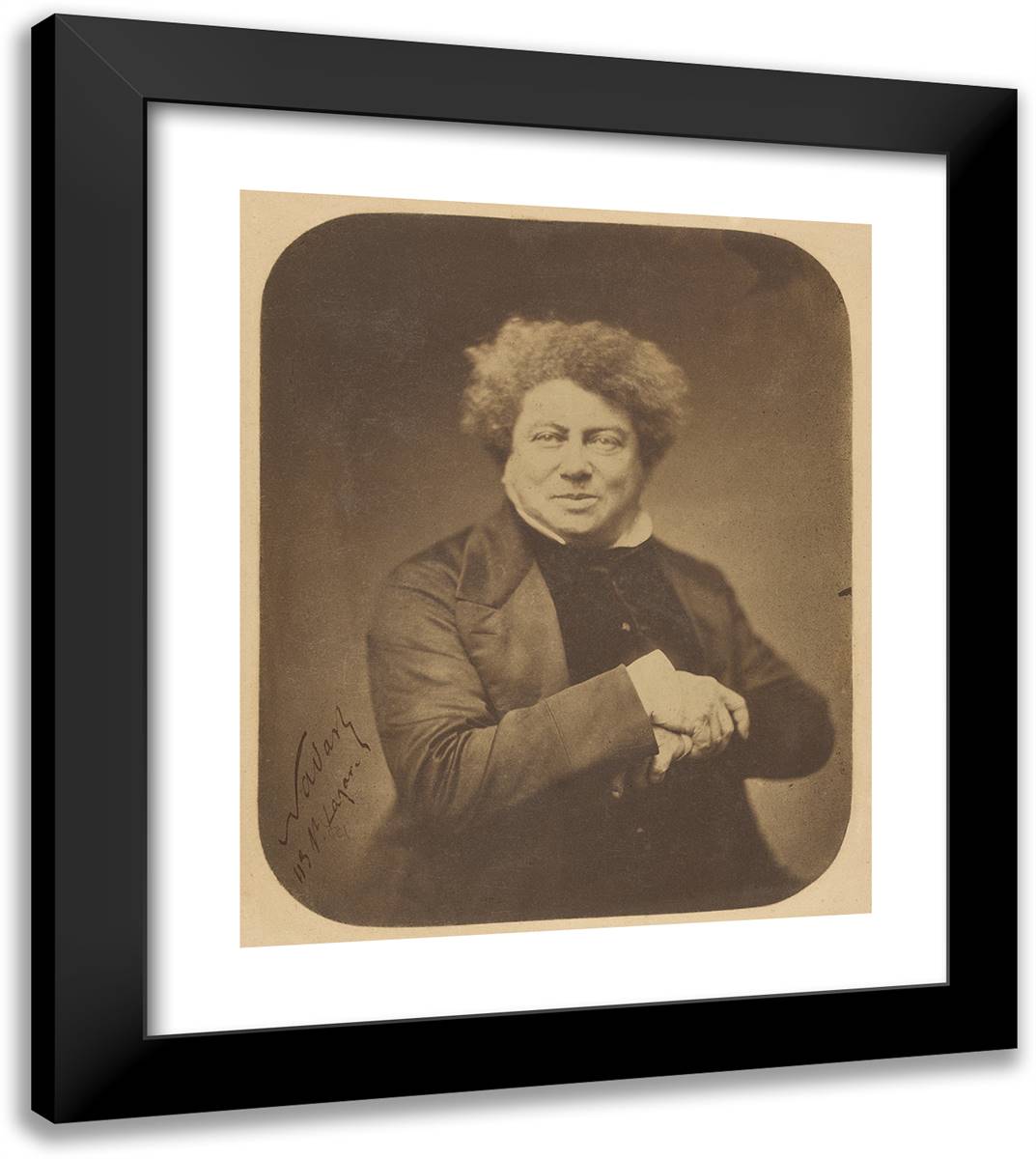 Alexander Dumas (Pere) (1802-1870) - Alexandre Dumas 20x23 Black Modern Wood Framed Art Print Poster by Nadar, Gaspard