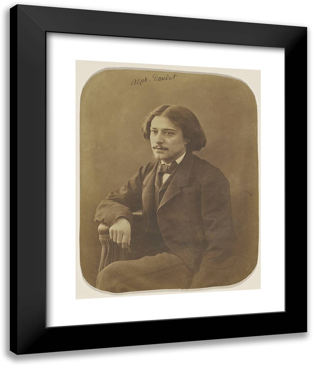 Alph(Onse) Daudet 20x24 Black Modern Wood Framed Art Print Poster by Nadar, Gaspard