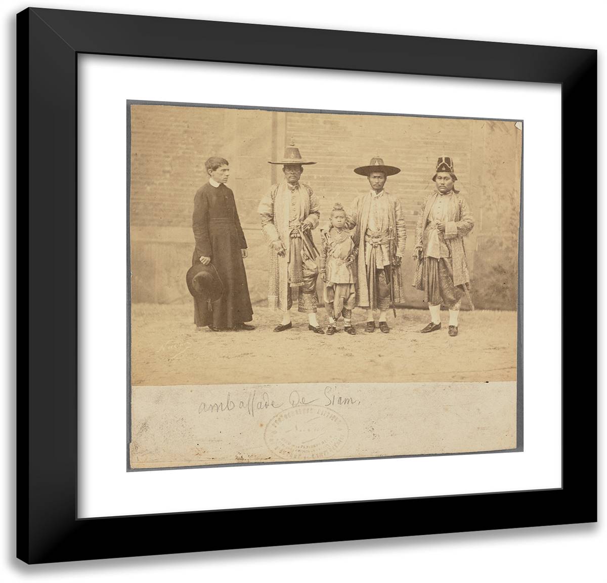 Ambassade De Siam 21x20 Black Modern Wood Framed Art Print Poster by Nadar, Gaspard