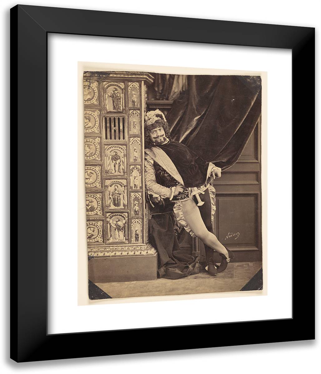 Artiste Bouffes Parisiens 20x24 Black Modern Wood Framed Art Print Poster by Nadar, Gaspard