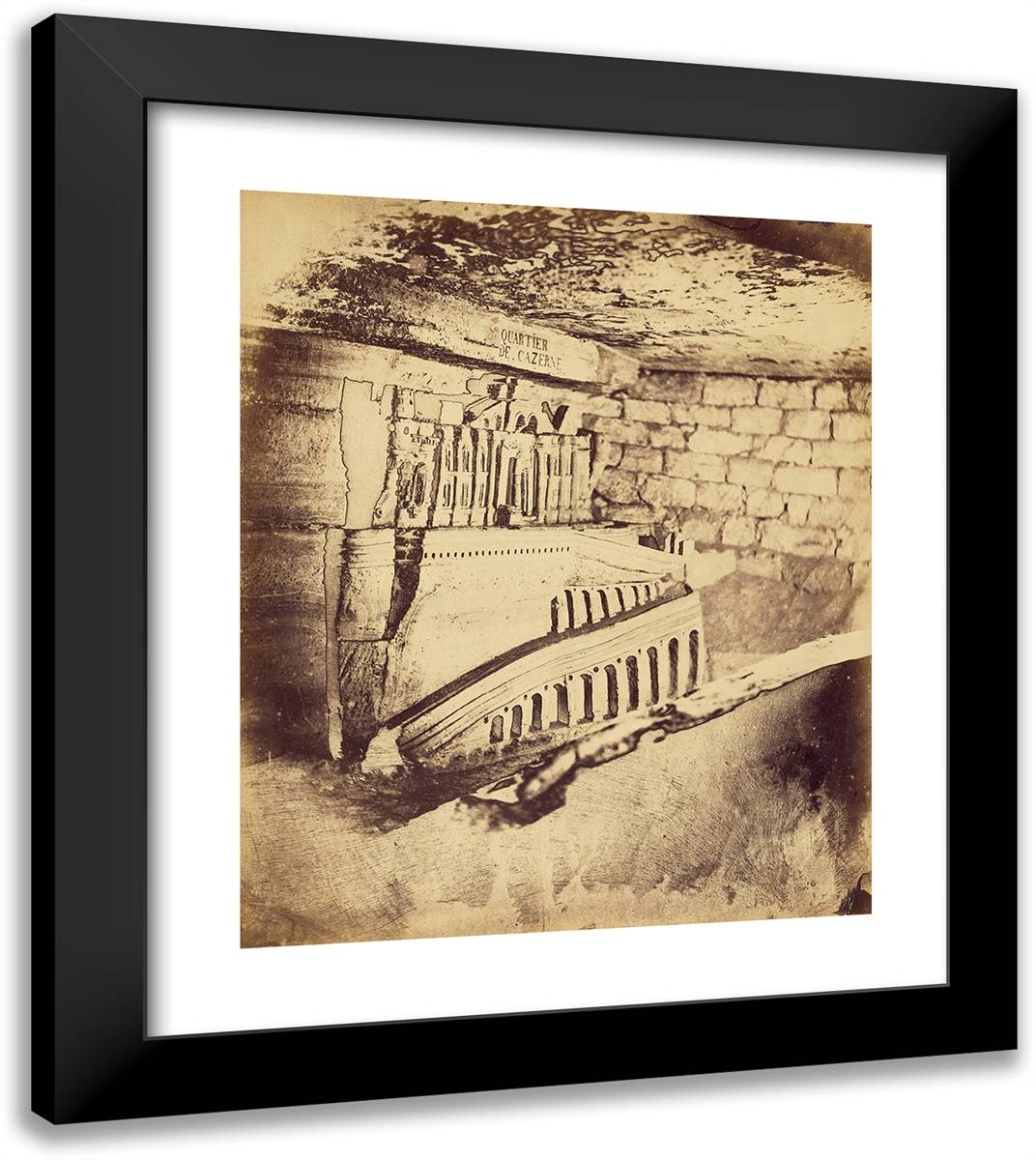 Autre Oeuvre De Decure, Le Quartier De Cazerne, a Minorque, 20x23 Black Modern Wood Framed Art Print Poster by Nadar, Gaspard